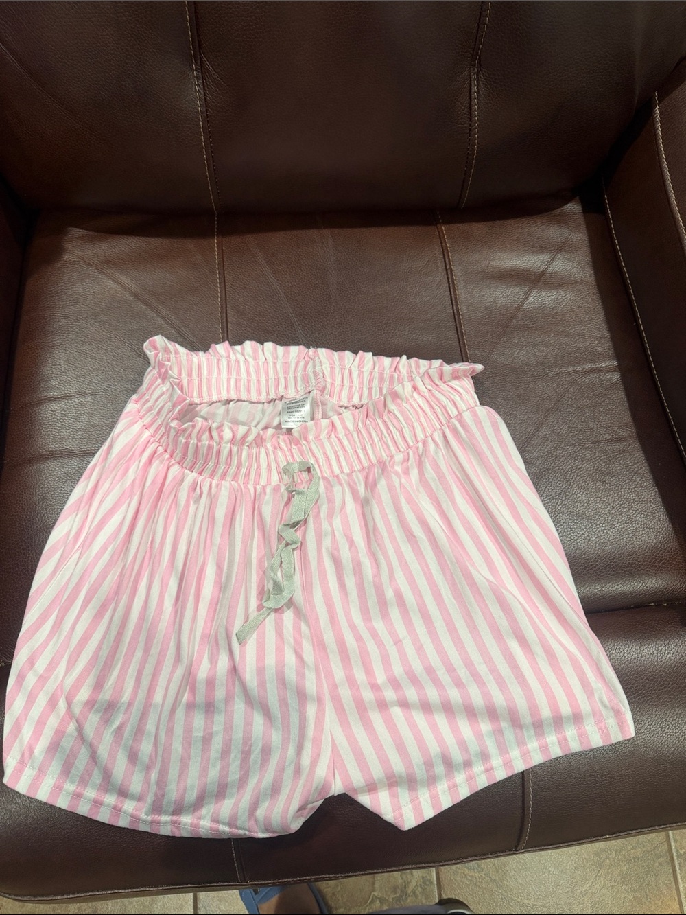 Women’s Pink Stripe Elastic-Waist Shorts